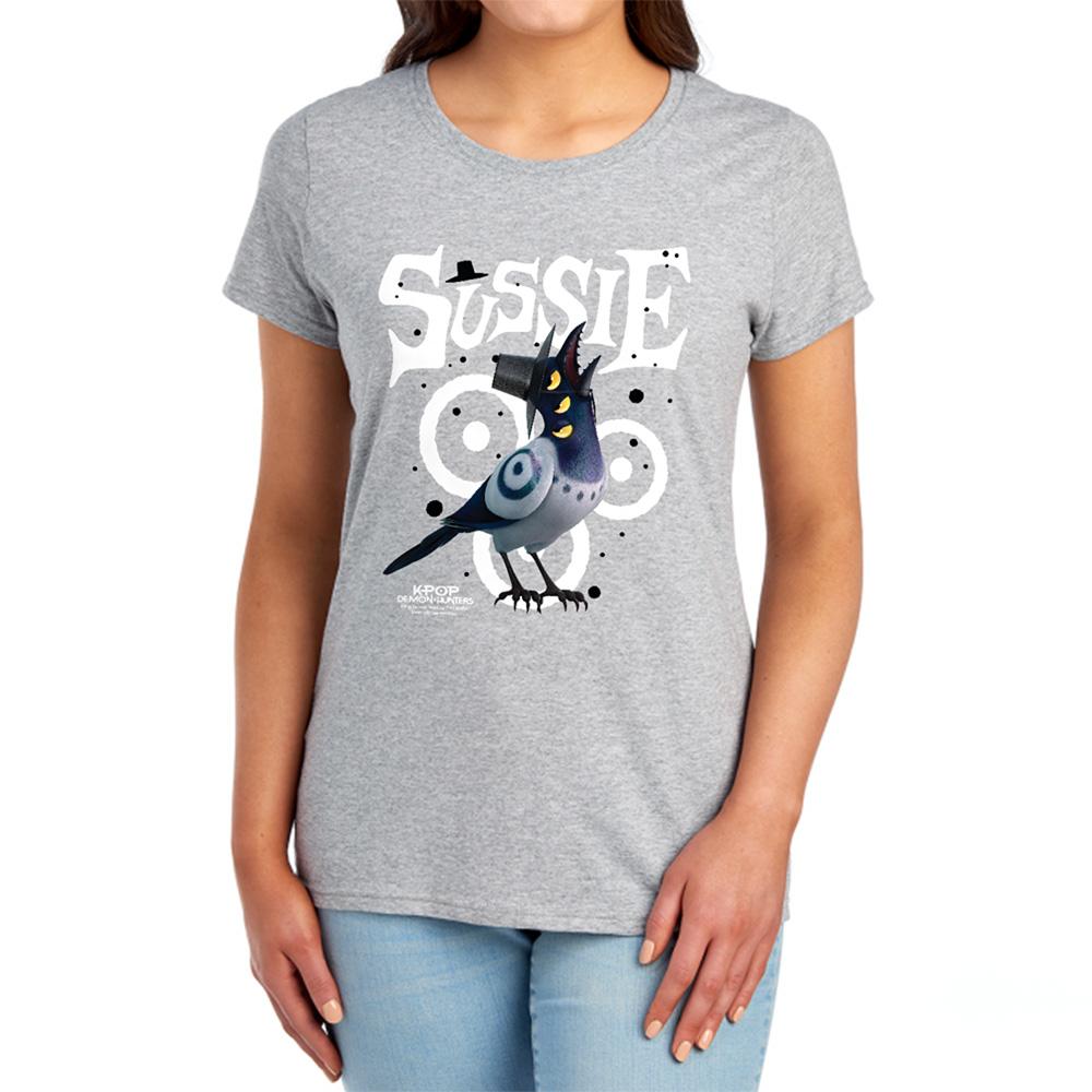 Athletic Heather Marl - Lifestyle - K-Pop Demon Hunters Womens-Ladies Sussie Fitted T-Shirt