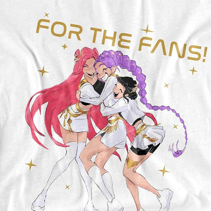 White - Side - K-Pop Demon Hunters Womens-Ladies Golden Huntr-X Group Fitted T-Shirt