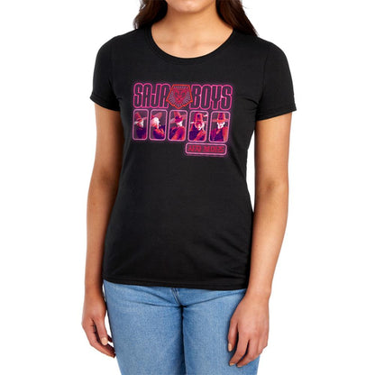 Black - Lifestyle - K-Pop Demon Hunters Womens-Ladies Saja Boys Glowing Lights Fitted T-Shirt