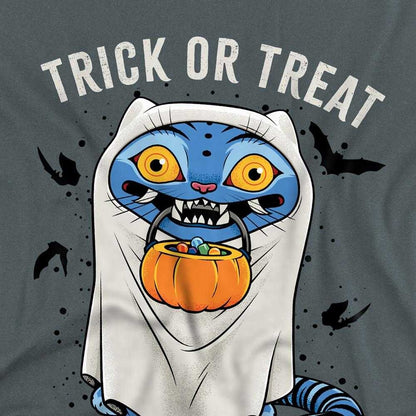 Charcoal - Side - K-Pop Demon Hunters Womens-Ladies Trick Or Treat Derpy Tiger Fitted T-Shirt