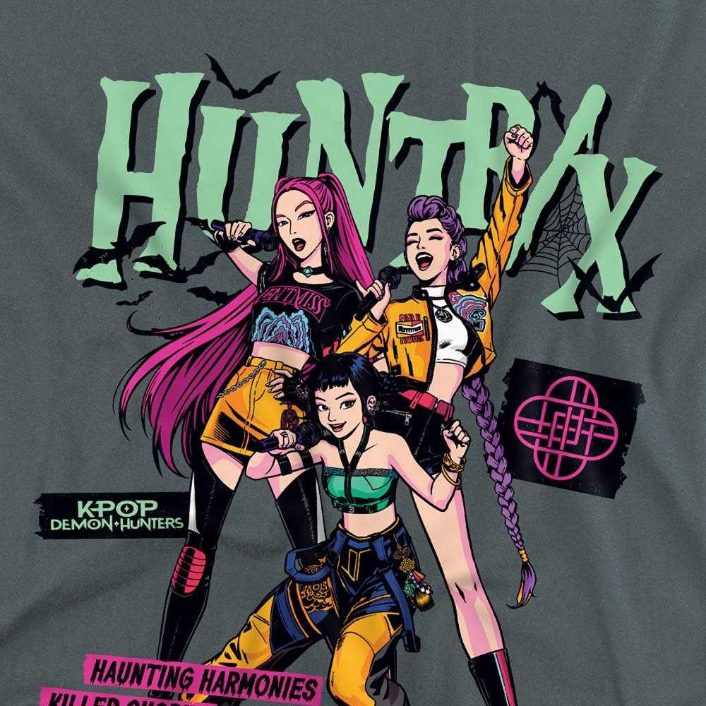 Charcoal - Side - K-Pop Demon Hunters Womens-Ladies Huntrix Punk Concert Fitted Halloween T-Shirt