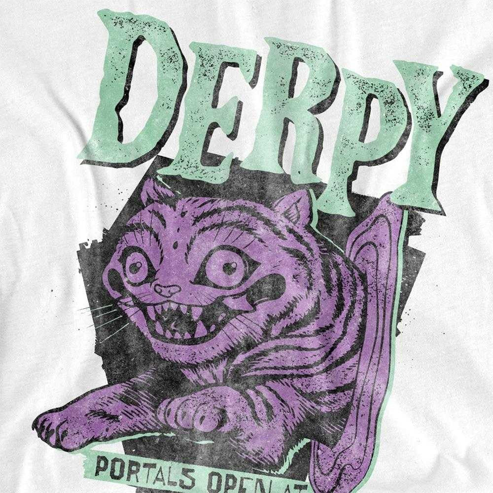 White - Side - K-Pop Demon Hunters Womens-Ladies Derpy Tiger Portal Fitted Halloween T-Shirt