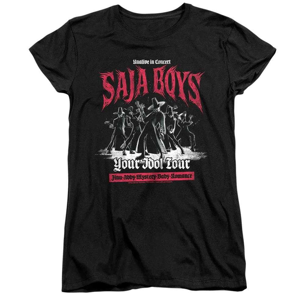 Black - Front - K-Pop Demon Hunters Womens-Ladies Band Saja Boys Mono Fitted T-Shirt