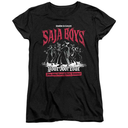 Black - Front - K-Pop Demon Hunters Womens-Ladies Band Saja Boys Mono Fitted T-Shirt