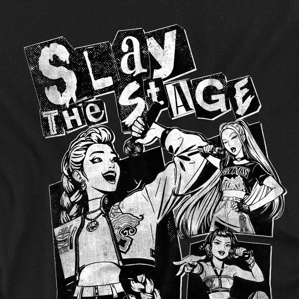 Black - Side - K-Pop Demon Hunters Womens-Ladies Huntrix Slay The Stage Fitted T-Shirt