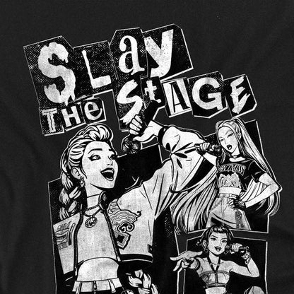 Black - Side - K-Pop Demon Hunters Womens-Ladies Huntrix Slay The Stage Fitted T-Shirt