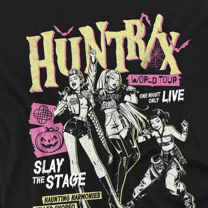 Black - Side - K-Pop Demon Hunters Womens-Ladies Huntrix World Tour Punk Fitted T-Shirt
