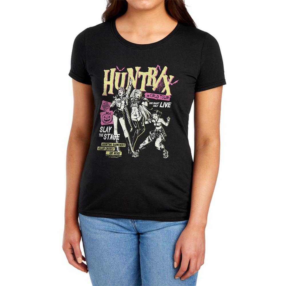 Black - Lifestyle - K-Pop Demon Hunters Womens-Ladies Huntrix World Tour Punk Fitted T-Shirt