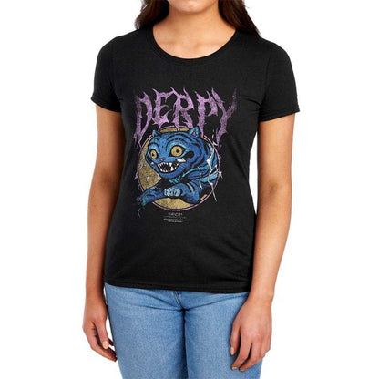 Black - Lifestyle - K-Pop Demon Hunters Womens-Ladies Rock Band Derpy Tiger Fitted T-Shirt