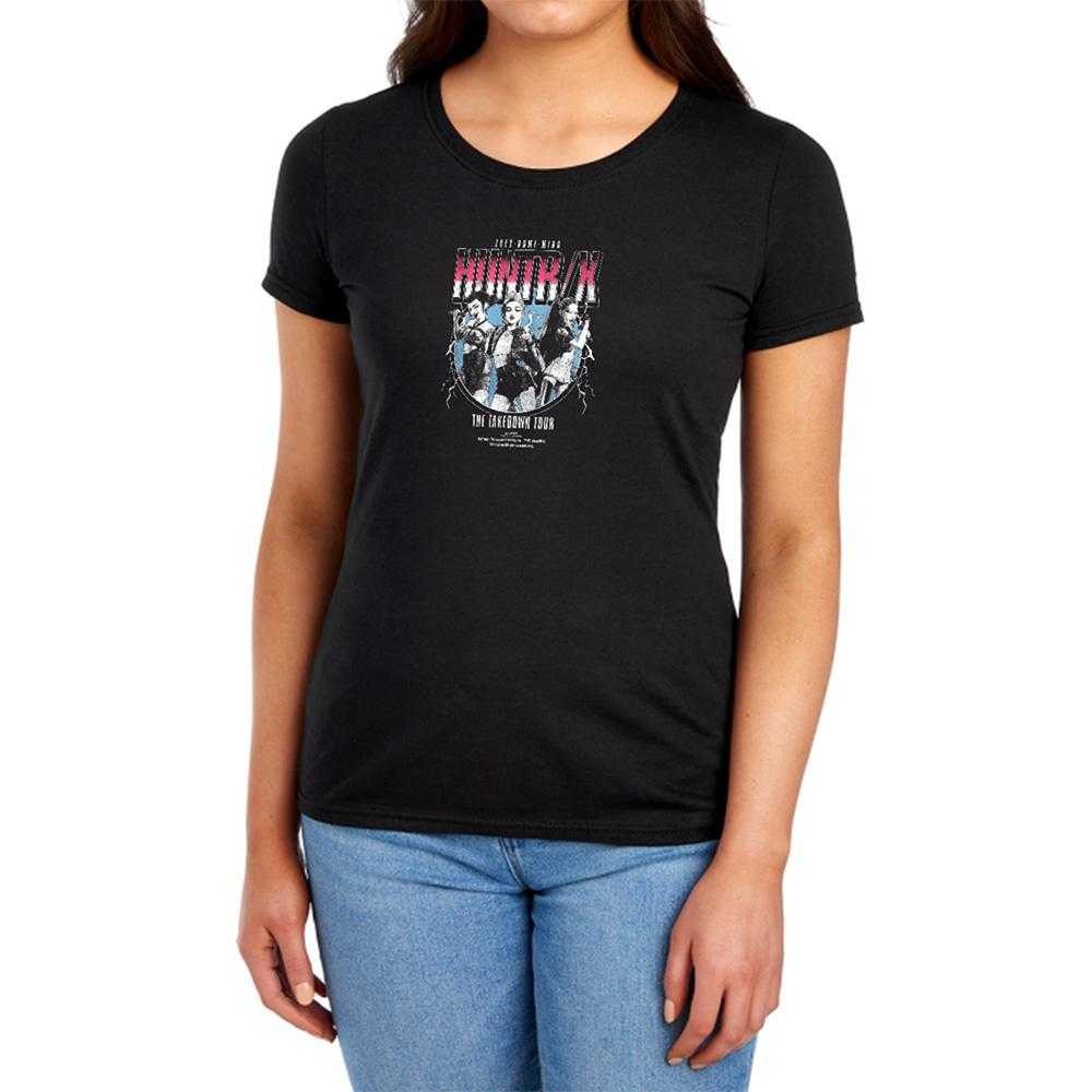 Black - Lifestyle - K-Pop Demon Hunters Womens-Ladies Huntrix Takedown Tour Band Fitted T-Shirt