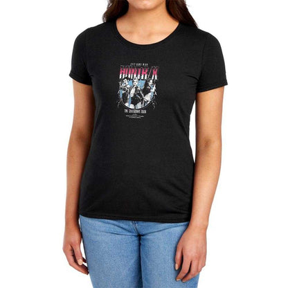 Black - Lifestyle - K-Pop Demon Hunters Womens-Ladies Huntrix Takedown Tour Band Fitted T-Shirt