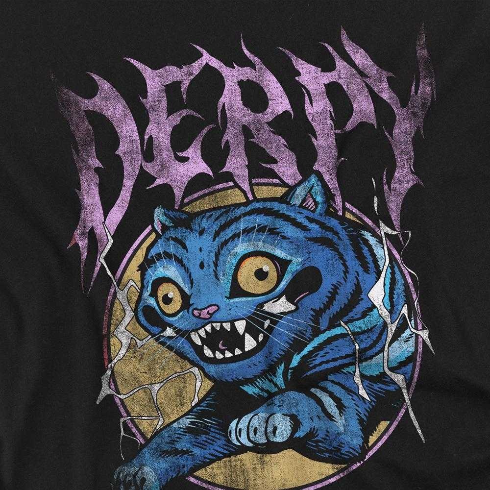 Black - Side - K-Pop Demon Hunters Womens-Ladies Rock Band Derpy Tiger Oversized T-Shirt