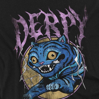 Black - Side - K-Pop Demon Hunters Womens-Ladies Rock Band Derpy Tiger Oversized T-Shirt