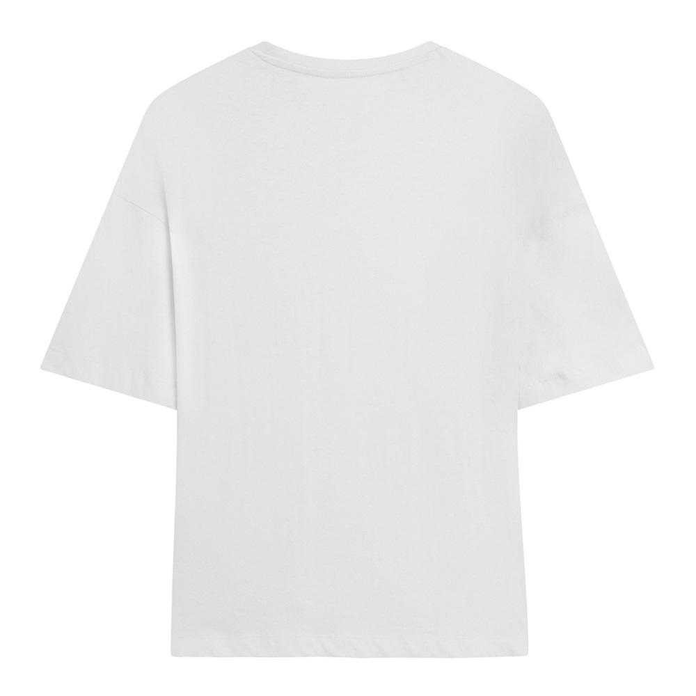 White - Back - K-Pop Demon Hunters Womens-Ladies Derpy Tiger Portal Oversized Halloween T-Shirt