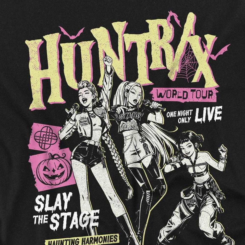 Black - Side - K-Pop Demon Hunters Womens-Ladies Huntrix World Tour Punk Oversized T-Shirt