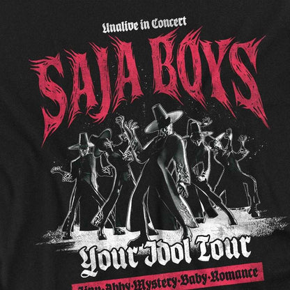 Black - Side - K-Pop Demon Hunters Womens-Ladies Mono Band Saja Boys Oversized T-Shirt