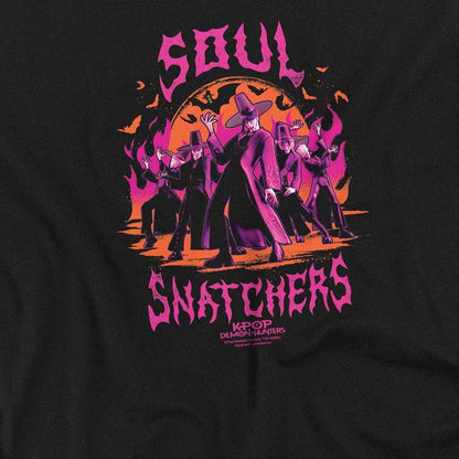 Black - Side - K-Pop Demon Hunters Womens-Ladies Soul Snatchers Saja Boys Oversized T-Shirt