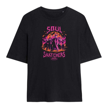 Black - Front - K-Pop Demon Hunters Womens-Ladies Soul Snatchers Saja Boys Oversized T-Shirt
