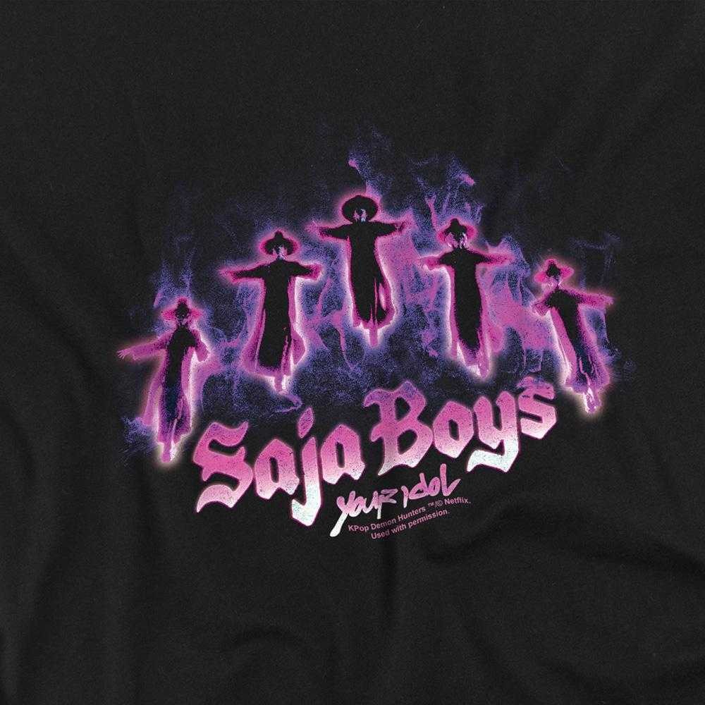Black - Side - K-Pop Demon Hunters Childrens-Kids Saja Boys Floating Sweatshirt