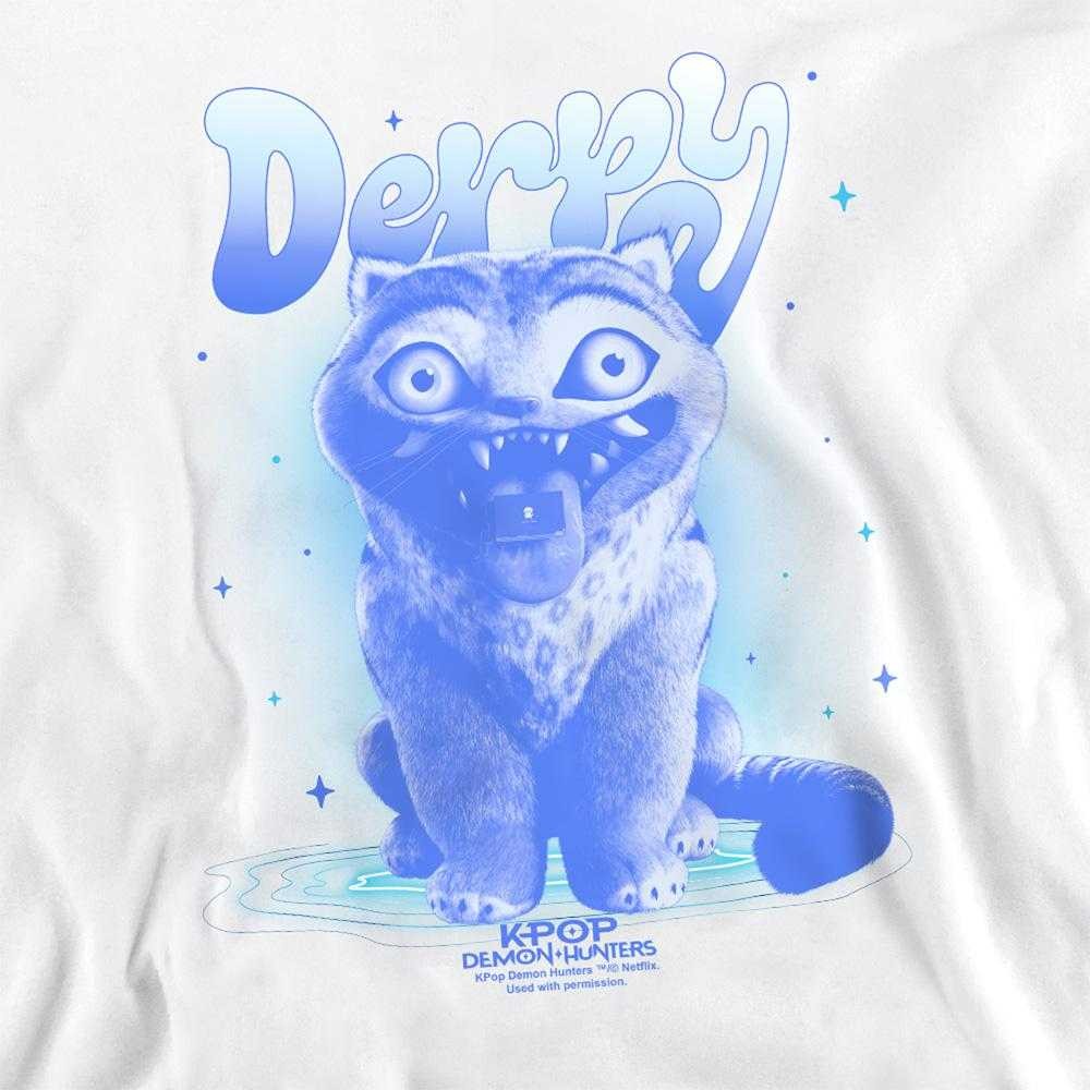 White - Side - K-Pop Demon Hunters Unisex Adult Derpy Tiger Airbrush Sweatshirt