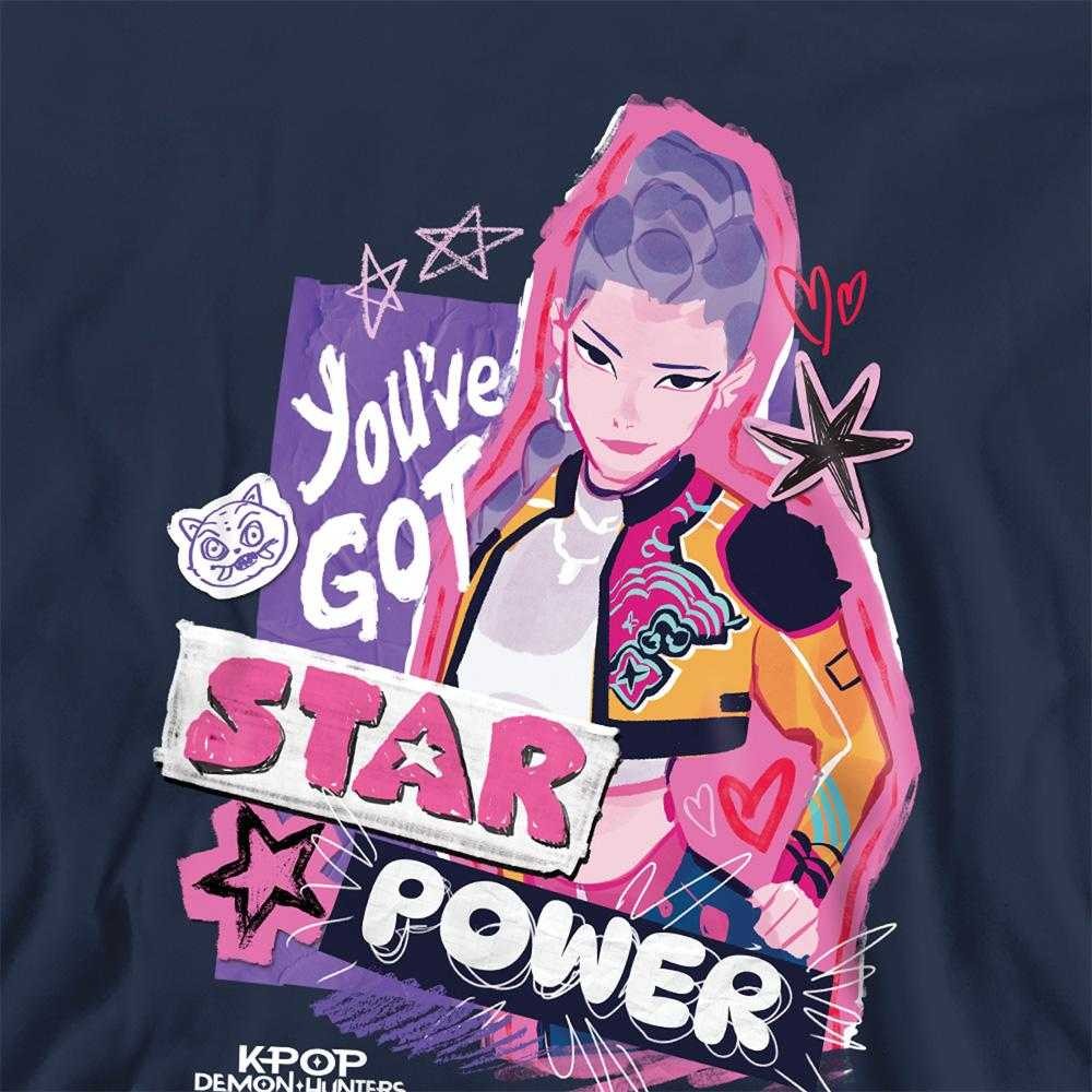 Navy - Side - K-Pop Demon Hunters Unisex Adult Rumi Scrapbook Stars Sweatshirt