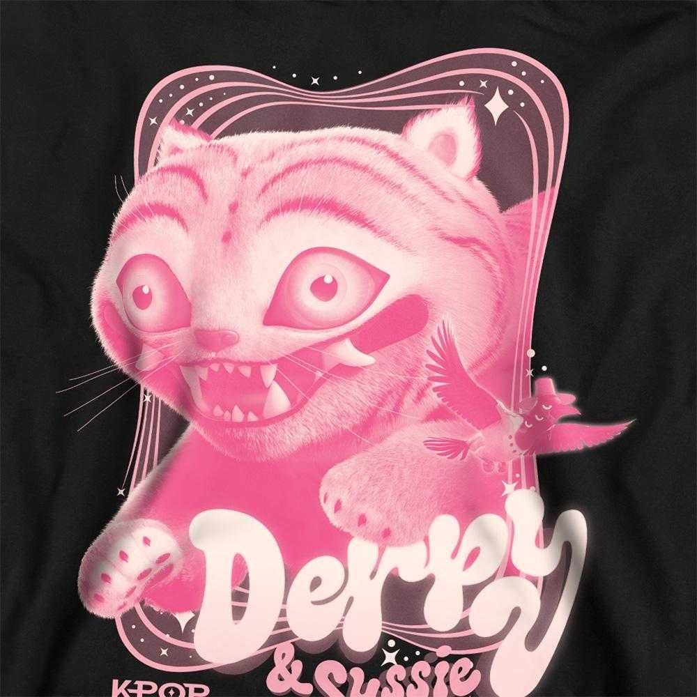 Black-Pink - Side - K-Pop Demon Hunters Unisex Adult Derpy & Sussie Gradient Logo Sweatshirt