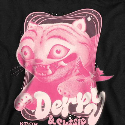 Black-Pink - Side - K-Pop Demon Hunters Unisex Adult Derpy & Sussie Gradient Logo Sweatshirt