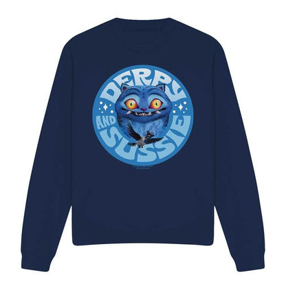 Navy - Front - K-Pop Demon Hunters Unisex Adult Derpy & Sussie Badge Sweatshirt