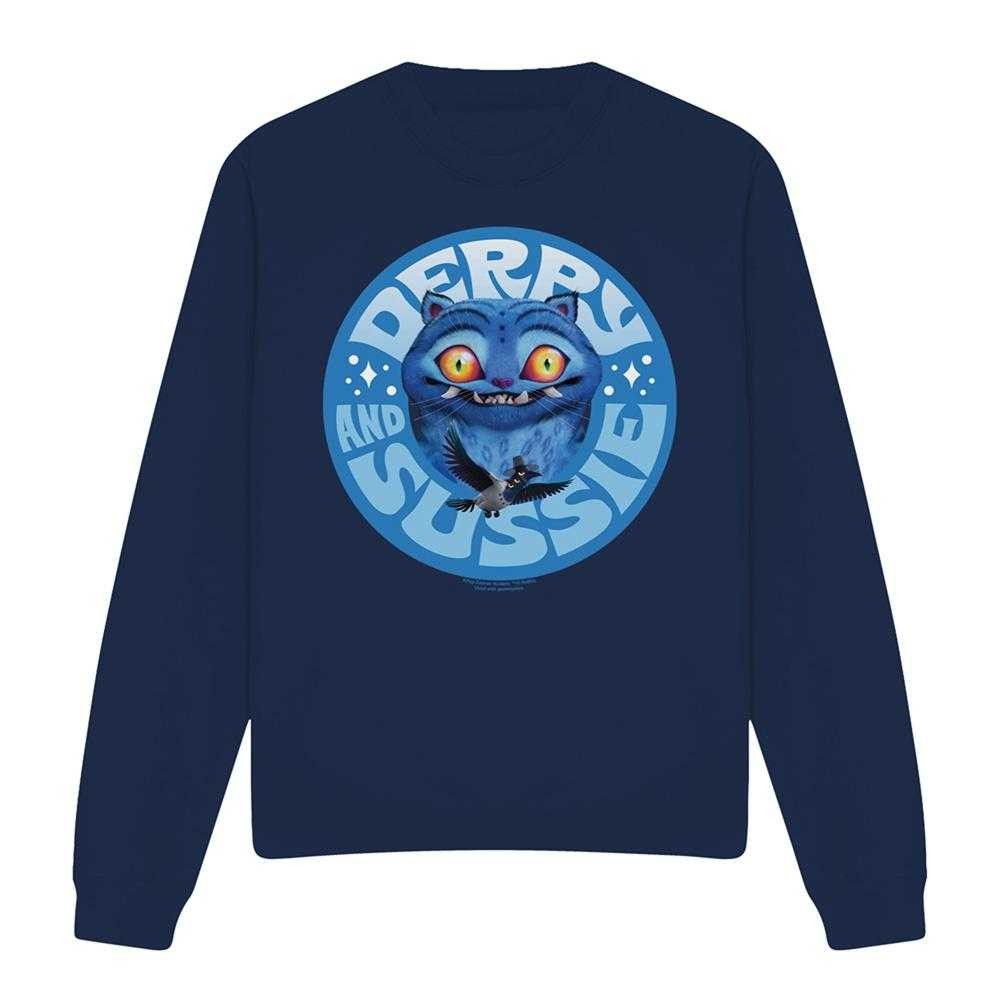Navy - Front - K-Pop Demon Hunters Unisex Adult Derpy & Sussie Badge Sweatshirt