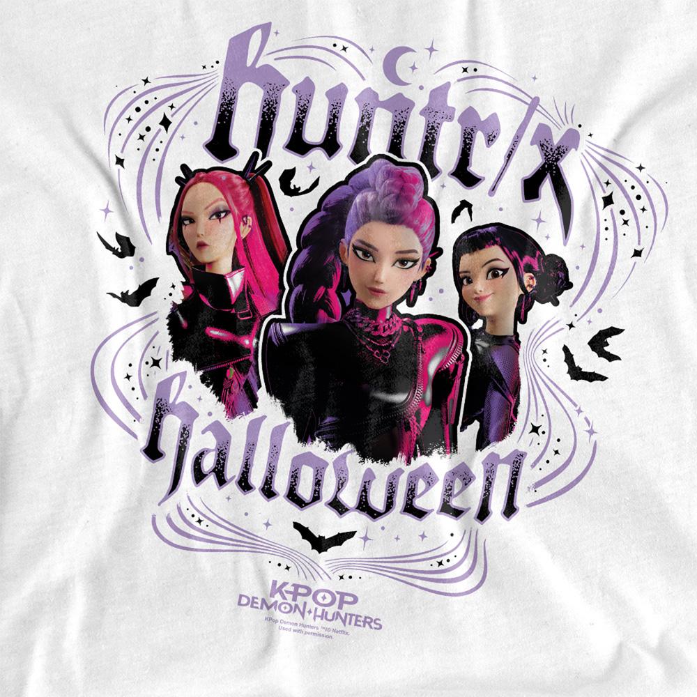 White - Side - K-Pop Demon Hunters Womens-Ladies Huntrix Halloween T-Shirt