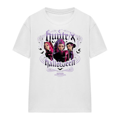 White - Front - K-Pop Demon Hunters Womens-Ladies Huntrix Halloween T-Shirt