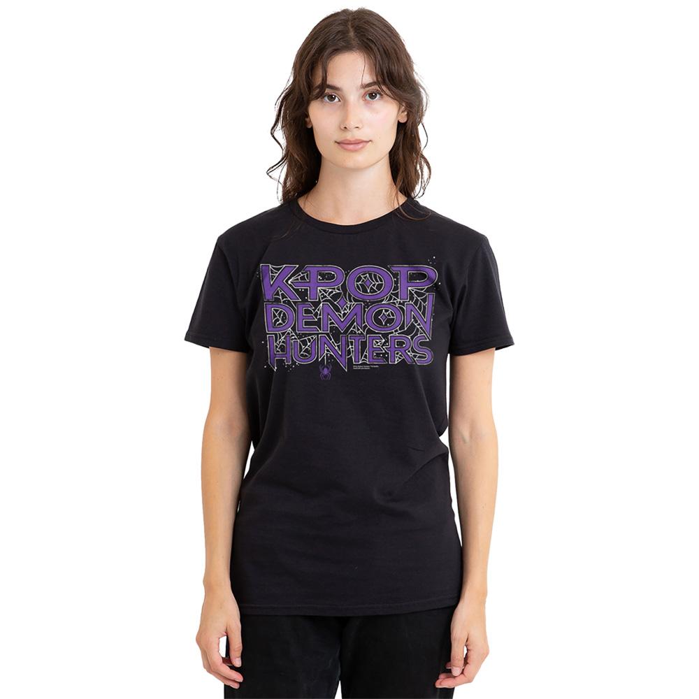 Black - Lifestyle - K-Pop Demon Hunters Womens-Ladies Web Logo Halloween T-Shirt