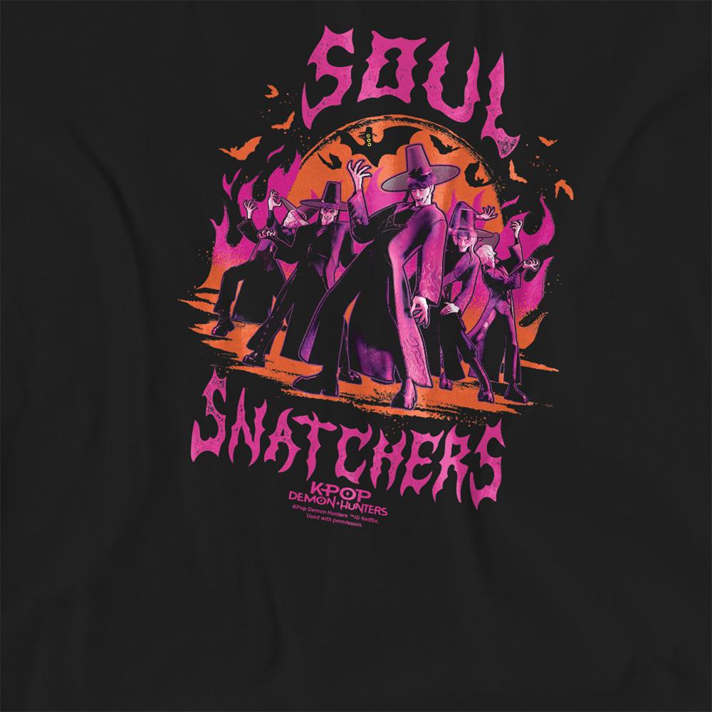 Black - Side - K-Pop Demon Hunters Womens-Ladies Soul Snatchers Saja Boys T-Shirt