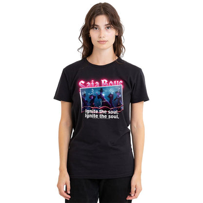 Black - Lifestyle - K-Pop Demon Hunters Womens-Ladies Saja Boys Burning Photo Regular T-Shirt
