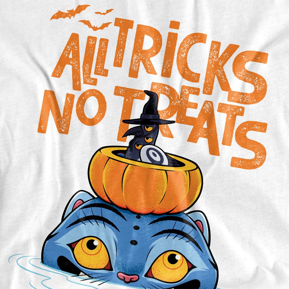 White - Side - K-Pop Demon Hunters Womens-Ladies All Tricks Derpy & Sussie Halloween T-Shirt