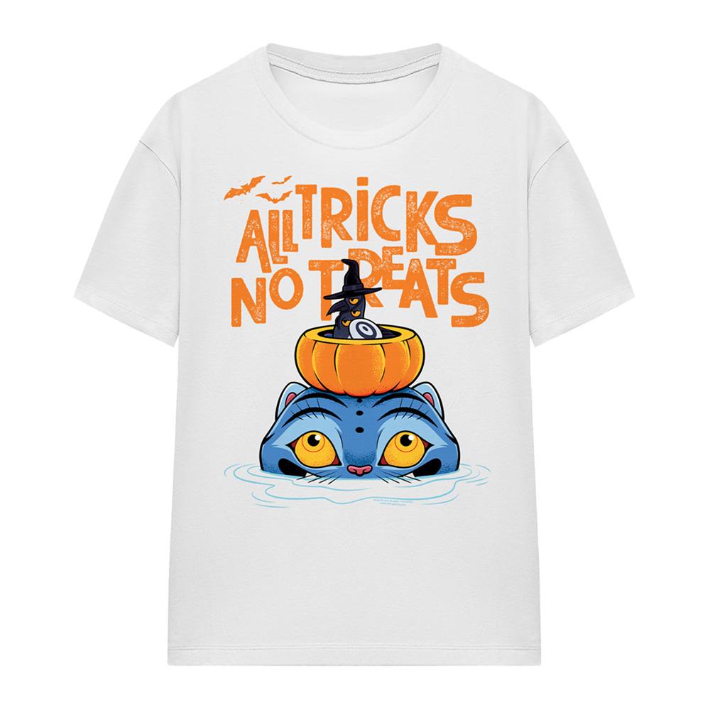 White - Front - K-Pop Demon Hunters Womens-Ladies All Tricks Derpy & Sussie Halloween T-Shirt