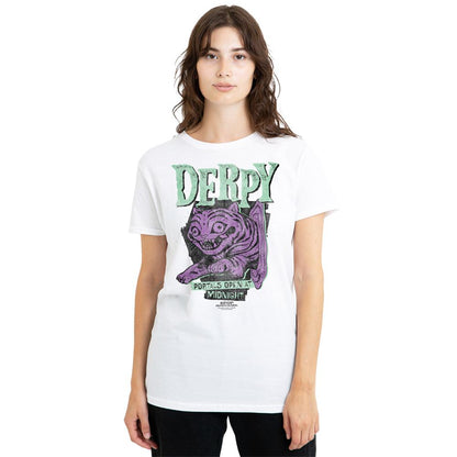 White - Lifestyle - K-Pop Demon Hunters Womens-Ladies Derpy Tiger Portal Halloween T-Shirt