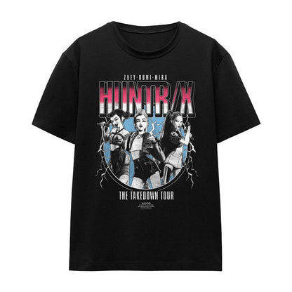 Black - Front - K-Pop Demon Hunters Womens-Ladies Huntrix Takedown Tour Band T-Shirt