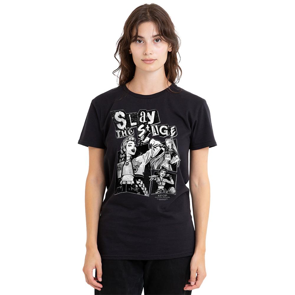 Black - Lifestyle - K-Pop Demon Hunters Womens-Ladies Huntrix Slay The Stage T-Shirt