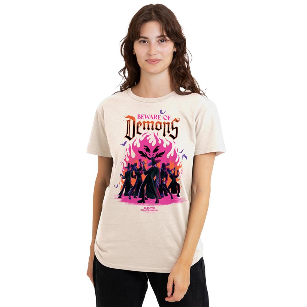 Natural - Lifestyle - K-Pop Demon Hunters Womens-Ladies Beware Of Demons Saja Boys T-Shirt
