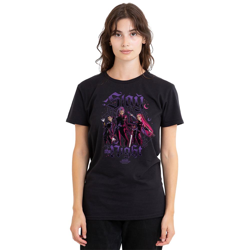 Black - Lifestyle - K-Pop Demon Hunters Womens-Ladies Huntrix Slay The Night T-Shirt