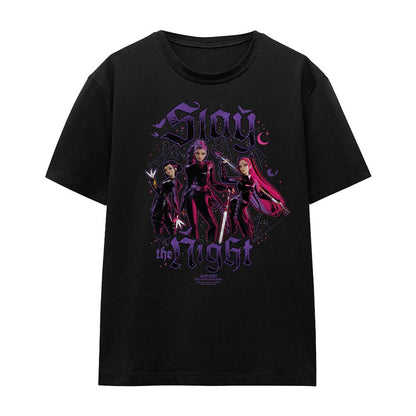Black - Front - K-Pop Demon Hunters Womens-Ladies Huntrix Slay The Night T-Shirt