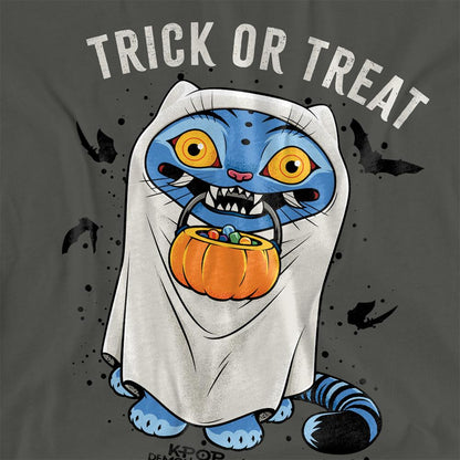 Charcoal - Side - K-Pop Demon Hunters Womens-Ladies Trick Or Treat Derpy Tiger Halloween T-Shirt