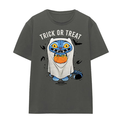 Charcoal - Front - K-Pop Demon Hunters Womens-Ladies Trick Or Treat Derpy Tiger Halloween T-Shirt