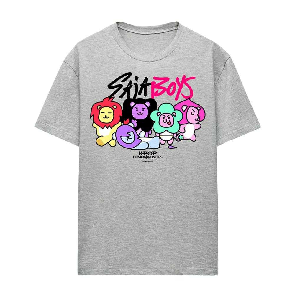 Athletic Heather - Front - K-Pop Demon Hunters Womens-Ladies Saja Boys Lion Mascots T-Shirt
