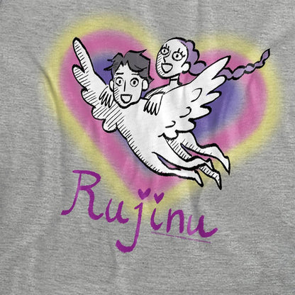 Athletic Heather - Side - K-Pop Demon Hunters Womens-Ladies Huntrix Saja Boys Rujinu Heart T-Shirt