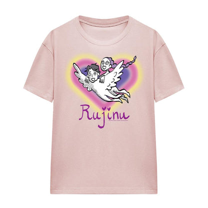 Pink - Front - K-Pop Demon Hunters Womens-Ladies Huntrix Saja Boys Rujinu Heart T-Shirt