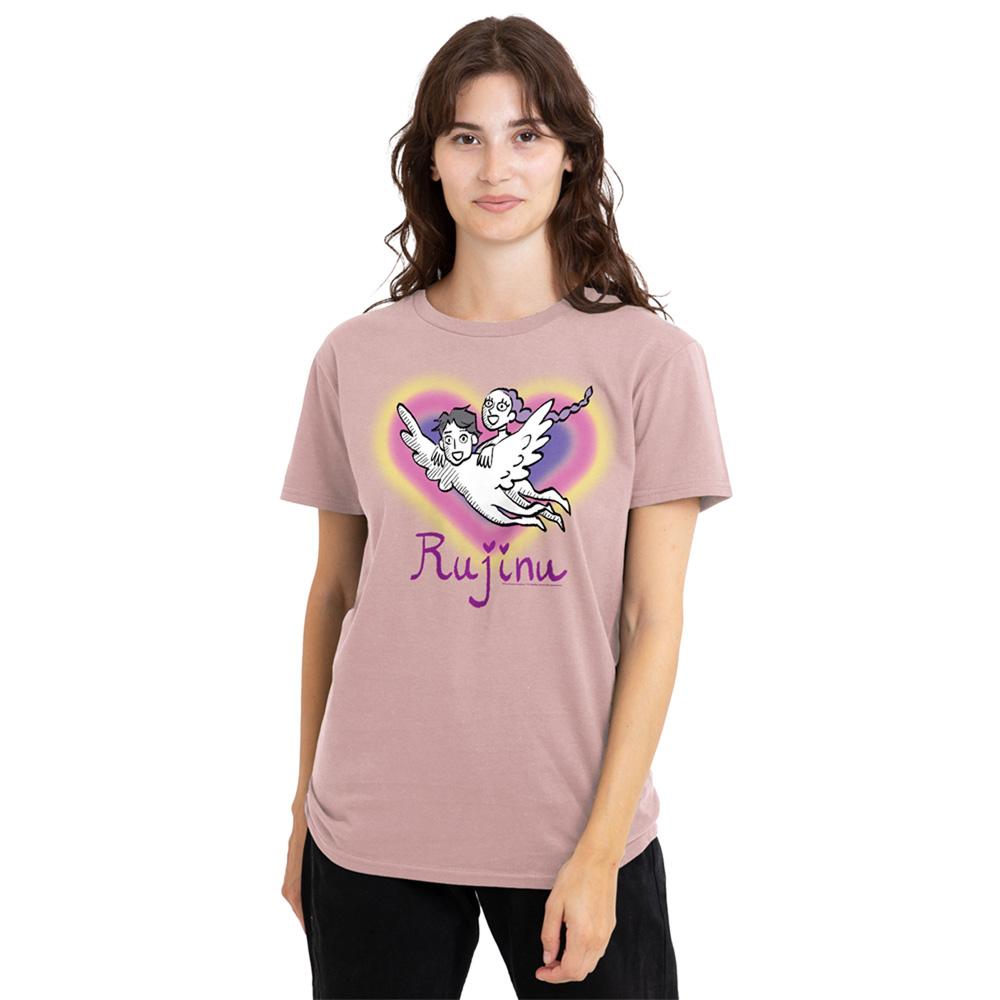Pink - Lifestyle - K-Pop Demon Hunters Womens-Ladies Huntrix Saja Boys Rujinu Heart T-Shirt