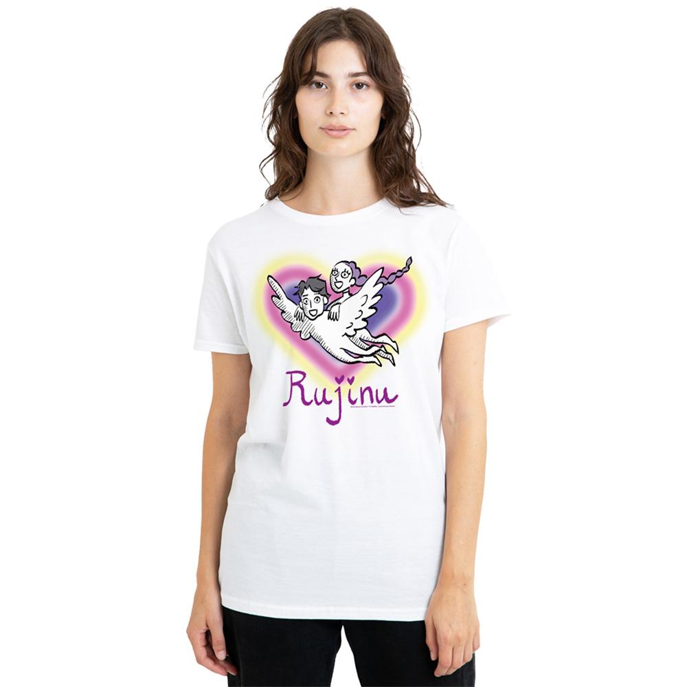 White - Side - K-Pop Demon Hunters Womens-Ladies Huntrix Saja Boys Rujinu Heart Regular T-Shirt