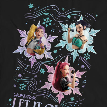 Black - Pack Shot - K-Pop Demon Hunters Womens-Ladies Huntrix Let It Glow Regular Christmas T-Shirt